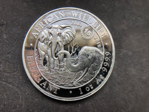 2018 Somalia - 15th anniversary Elephant - 1 oz silver, Timbres & Monnaies, Monnaies | Afrique, Monnaie en vrac, Autres pays, Argent