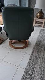 2 lederen relaxzetels met poef, Enlèvement, Utilisé, Cuir