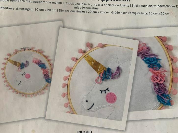 Borduurset eenhoorn Atelier Veritas, Hobby en Vrije tijd, Borduren en Borduurmachines, Nieuw, Ophalen of Verzenden