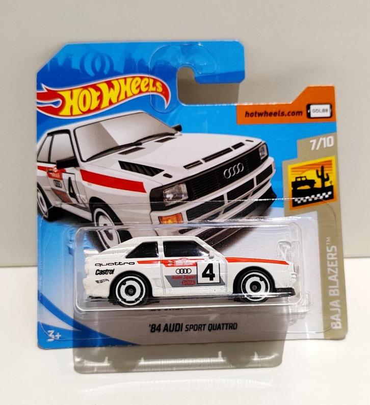 Hot Wheels '84 Audi Sport Quattro First Edition Wit (2019), Hobby en Vrije tijd, Modelauto's | Overige schalen, Ophalen of Verzenden