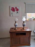 2 sierlampen Delfts blauw, Ophalen, Zo goed als nieuw, Glas, Minder dan 50 cm