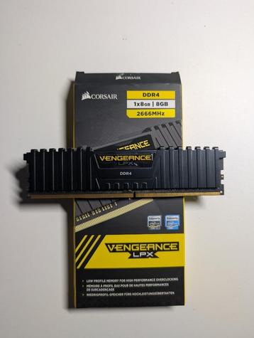 Corsair Vengeance LPX 8 Go DDR4 2666 MHz, Informatique & Logiciels, Mémoire RAM, Enlèvement ou Envoi, DDR4, 8 GB, Comme neuf