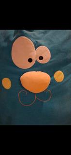 Geribbeld stoffen zitzak - blauw - kind - LIBOO, Ophalen, Gebruikt, Blauw, Zitzak