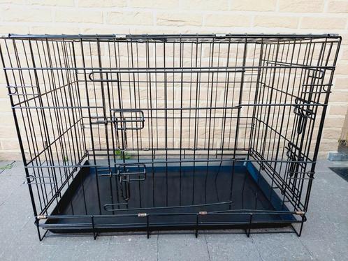Bench 76 x 48 x 57 cm zwart metaal, Dieren en Toebehoren, Hondenhokken, Zo goed als nieuw, Ophalen of Verzenden