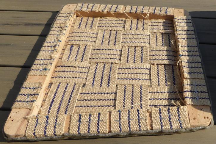 6 met mousse beklede stoelzittingen, Antiek en Kunst, Antiek | Meubels | Stoelen en Sofa's, Ophalen