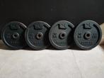 4 x 10kg Halterschijven van Domyos (28mm)., Sport en Fitness, Fitnessmaterialen, Ophalen, Gebruikt, Benen, Halterschijven