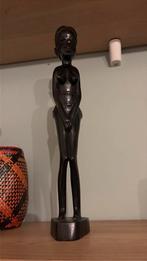 Authentieke tribale kunst: Ebbenhouten beeld van vrouw, Antiek en Kunst, Ophalen