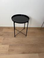 Bijzettafel - Rond - Zwart - Zo goed als nieuw, Huis en Inrichting, Overige materialen, Minder dan 55 cm, Rond, Zo goed als nieuw