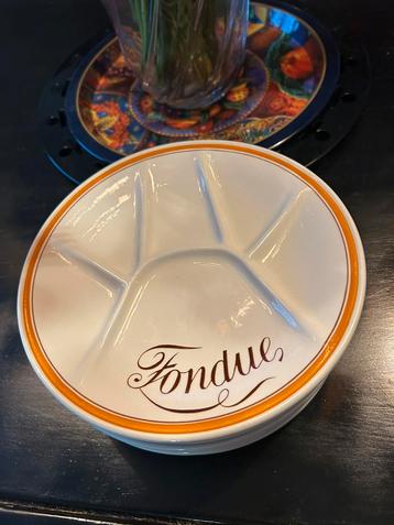 BOCH  *** 6x Fondue borden  met orange rand ** beschikbaar voor biedingen