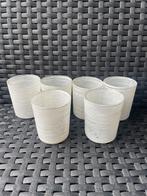 Support de bougies en verre | bougeoir | petits pots - x6, Autres matériaux, Utilisé, Blanc, Bougie