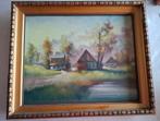 Peinture sur toile paysage campagne, Antiek en Kunst, Ophalen