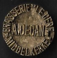 Unieke oude stempel BRASSERIE "LE CERF"   *MIDDELKERKE*, Verzamelen, Biermerken, Ophalen of Verzenden