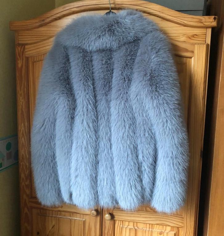 BONTJAS VAN ACRYL (grijze vos), Kleding | Dames, Jassen | Winter, Zo goed als nieuw, Maat 38/40 (M), Grijs, Verzenden