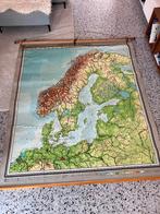 Vintage Schoolkaart Oostzeelanden, Enlèvement, Utilisé