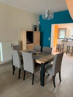 Table chêne massif (pieds en acier) 80/160, Maison & Meubles, Tables | Tables à manger, Enlèvement, Comme neuf, Chêne