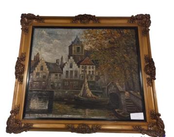 Nederlands stadsaanzicht Johannes Karel Leurs (1865-1938). beschikbaar voor biedingen