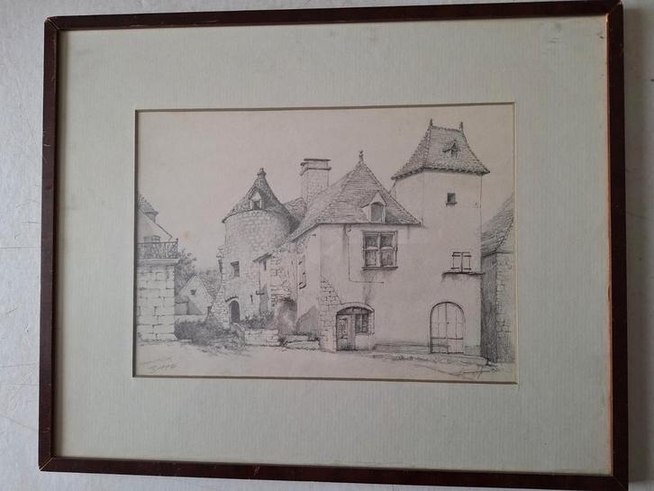 Verfijnde tekening van Willem Dolphyn "Espedalliac" 1980, Antiek en Kunst, Kunst | Etsen en Gravures, Ophalen of Verzenden