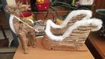 groot rieten kerstrendier, Diversen, Kerst, Ophalen of Verzenden, Zo goed als nieuw