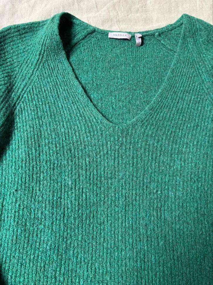 Gezellige zachte groene wollen trui maat L, Kleding | Dames, Truien en Vesten, Zo goed als nieuw, Maat 42/44 (L), Ophalen of Verzenden