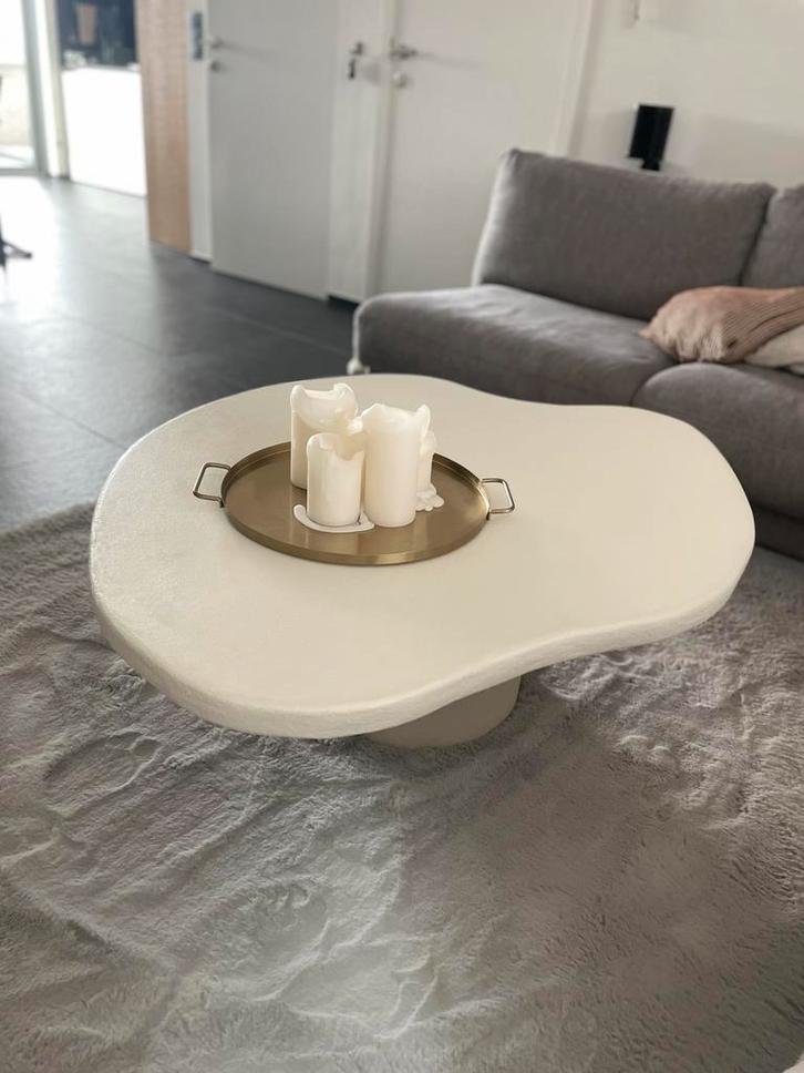 Design Salontafel in Mortex – gebroken wit, Huis en Inrichting, Tafels | Salontafels, Nieuw, Minder dan 50 cm, 50 tot 100 cm, 50 tot 100 cm