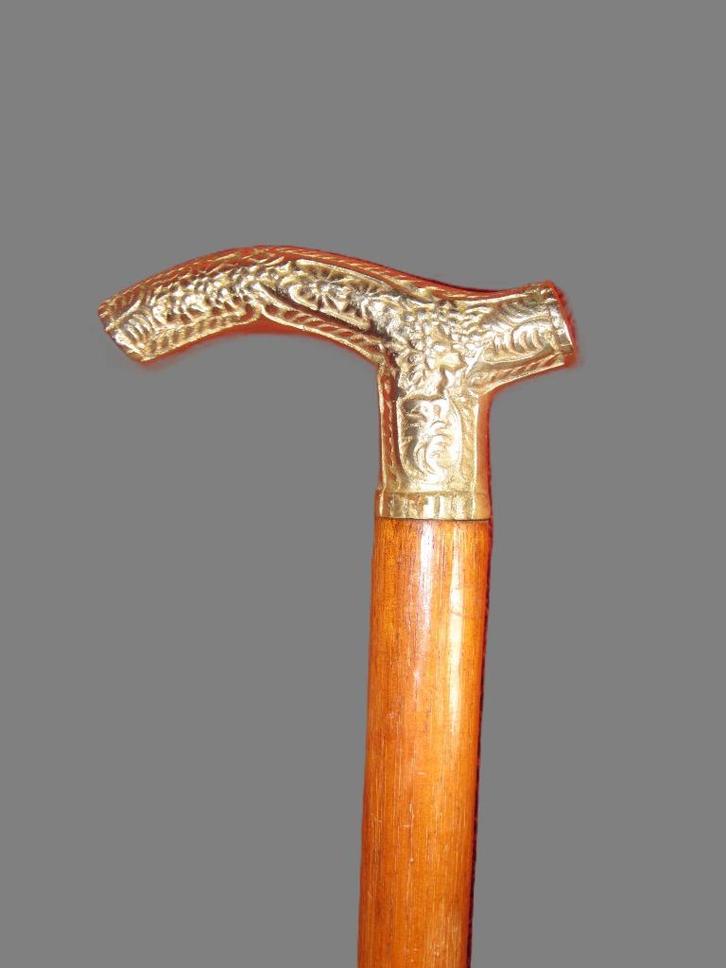 Wandelstok met koperen handgreep., Diversen, Wandelstokken, Ophalen