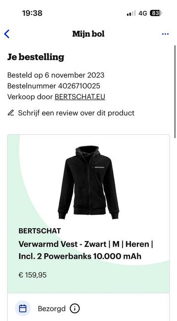Warmte kledij met verwarming (via powerbanks), Ophalen, Gedragen