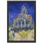 De kerk van Auvers - Vincent van Gogh canvas + baklijst 60x9, Huis en Inrichting, Woonaccessoires | Wanddecoraties, Nieuw, Verzenden