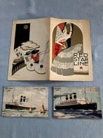 Red Star Line programme 21/05/1927 + 2 postkaarten, Verzamelen, Ophalen of Verzenden, Zo goed als nieuw