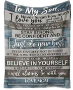Fleece deken met tekst voor zoon, Enlèvement ou Envoi, Neuf