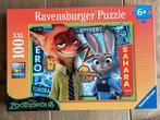 Puzzel Ravensburger Zootropolis 100xxl 6+, Comme neuf, Plus de 50 pièces, 6 ans ou plus, Enlèvement ou Envoi