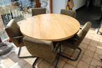 tafel met smeedijzeren poten en 5 stoelen, nieuw!, Huis en Inrichting, Tafels | Salontafels, 50 tot 75 cm, 150 tot 200 cm, Rond