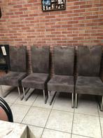 4 stoelen, Ophalen, Zo goed als nieuw, Bruin, Stof