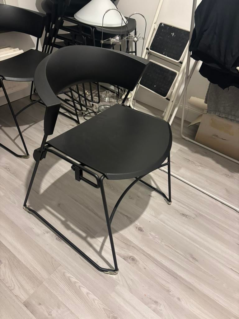 Conferentiestoelen x6, Ophalen, Zo goed als nieuw, Zwart, Metaal