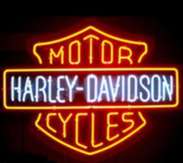 Harley Davison motor cycles neon mancave garage showroom beschikbaar voor biedingen