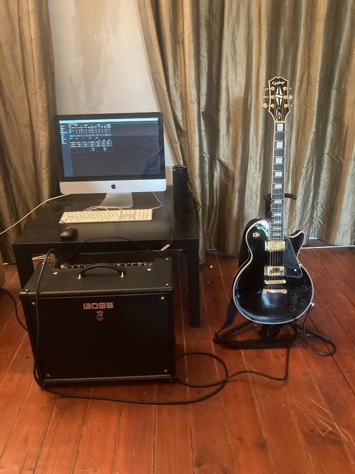 Epiphone Les Paul Custom + Boss Katana MKII 100W, Muziek en Instrumenten, Snaarinstrumenten | Gitaren | Elektrisch, Zo goed als nieuw