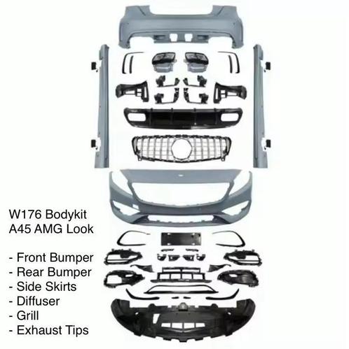 Bodykit voor Mercedes W176 A45 AMG Look, Auto-onderdelen, Carrosserie, Bumper, Mercedes-Benz, Voor, Achter, Links, Rechts, Nieuw