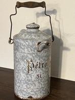 Ancien pichet à pétrole français émaillé 3 litres, Enlèvement