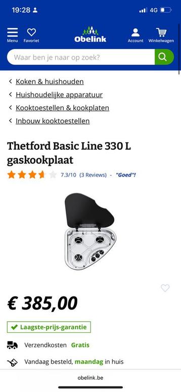Therford gasfornuis nieuw in de verpakking beschikbaar voor biedingen