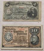 5 en 10 Centavos Bankbriefjes van Argentinië 1891, Postzegels en Munten, Setje, Zuid-Amerika, Ophalen