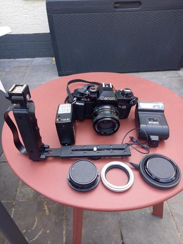 APPAREIL PHOTO CANON AL-1 + 2 FLASH SUPPORT MAIN ET COFFRET, Enlèvement, Utilisé, Canon