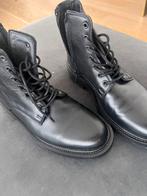 Bottines à Lacets en Cuir Noir Massimo Dutti 42, Zwart, Boots, Massimo dutti, Ophalen of Verzenden