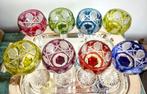 Val St Lambert Série de  8 verres anciens taille Wesel, Antiquités & Art, Enlèvement ou Envoi