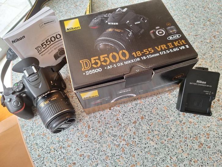 Nikon D5500 + Obj 18-55f 3,5-5,6 VR II, Audio, Tv en Foto, Fotocamera's Digitaal, Zo goed als nieuw, Spiegelreflex, Nikon, Ophalen