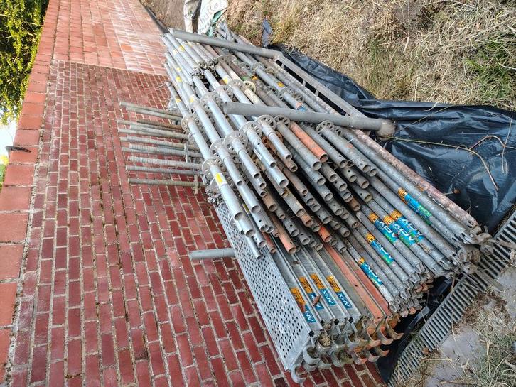 Galva stelling + extra alu stukken, Doe-het-zelf en Bouw, Steigers, Gebruikt, Gevelsteiger, 5 meter of hoger, Ophalen