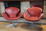 Swan Chair Arne Jacobsen - Fritz Hansen - leer oranjebruin, Twee, Design, Gebruikt, Metaal