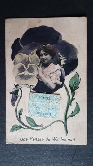Une pensée de Werbomont Violet Ferrieres, Enlèvement ou Envoi, 1920 à 1940, Affranchie, Liège