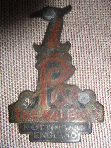 kopmerk raleigh england balhoofdplaatje plaque velo vintage beschikbaar voor biedingen