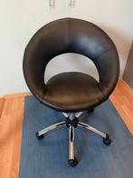 Bureaustoel zwart hoogteverstelbaar in chroom en kunstleer, Ophalen, Zwart, Bureaustoel