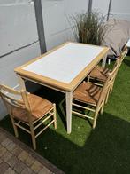 Tafel met 3 stoelen 80x135 cm, Huis en Inrichting, Ophalen, Gebruikt, 100 tot 150 cm, 50 tot 100 cm