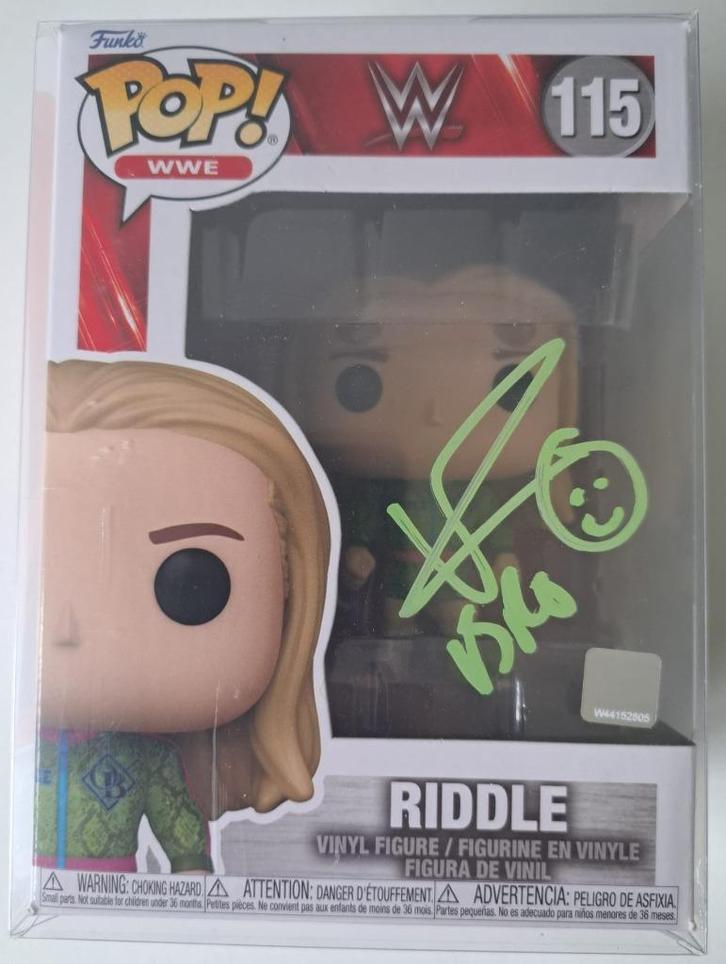 Matt Riddle Signed WWE Funko Pop Figure #115 JSA COA, Verzamelen, Poppetjes en Figuurtjes, Zo goed als nieuw, Ophalen